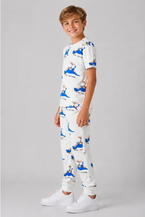 Desenli Erkek Çocuk Pijama Takımı 91101