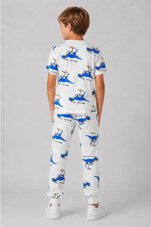 Desenli Erkek Çocuk Pijama Takımı 91101