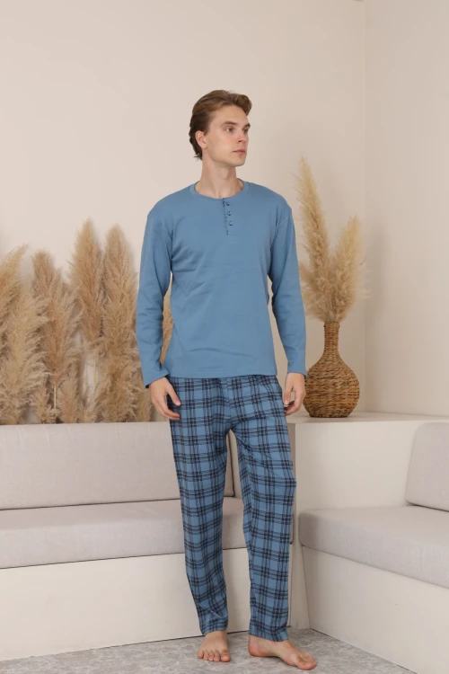 Desenli Erkek Pijama Takımı 16675