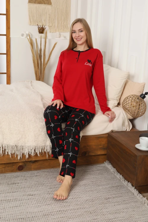 Desenli Kadın Pijama Takımı 10093