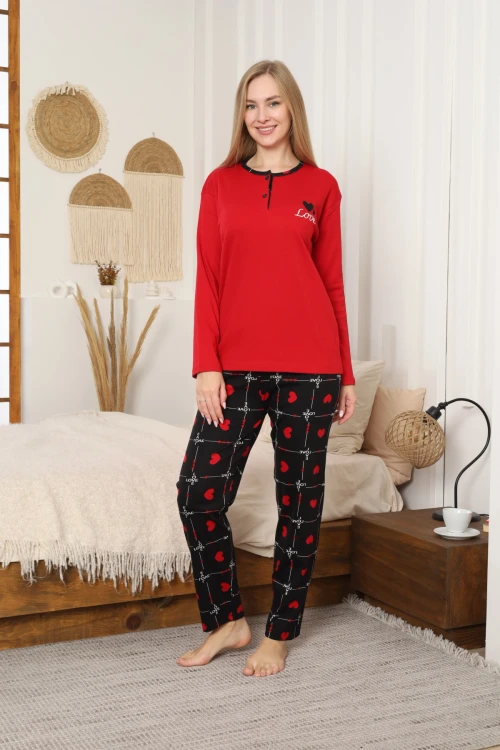 Desenli Kadın Pijama Takımı 10093