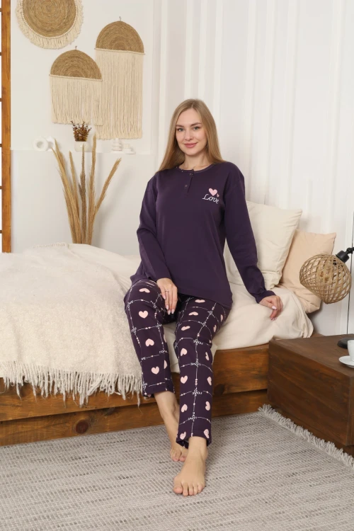 Desenli Kadın Pijama Takımı 10093