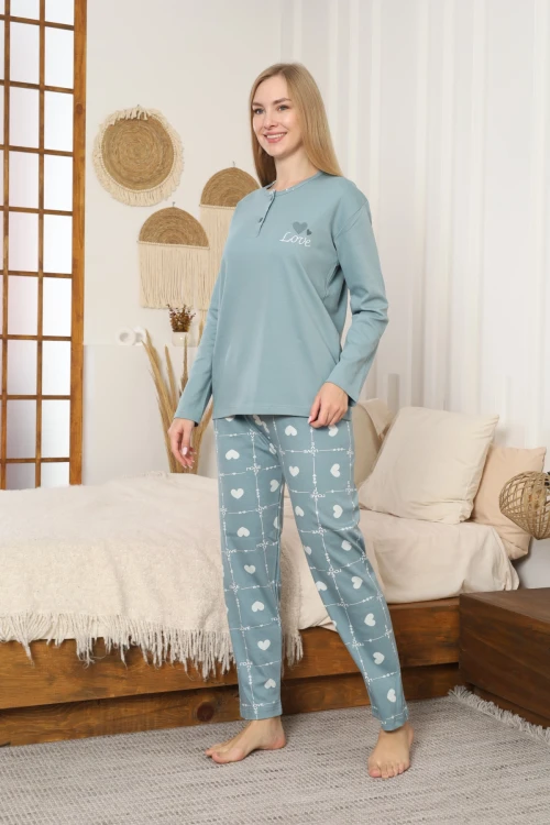 Desenli Kadın Pijama Takımı 10093