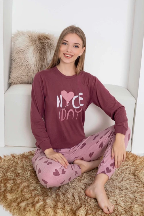 Desenli Kadın Pijama Takımı 2081