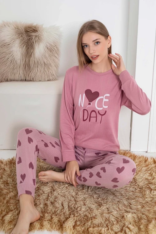 Desenli Kadın Pijama Takımı 2081