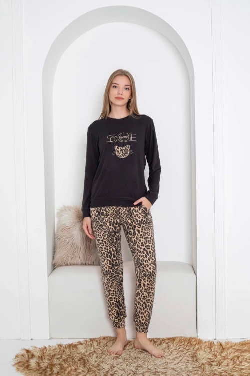 Desenli Kadın Pijama Takımı 2091