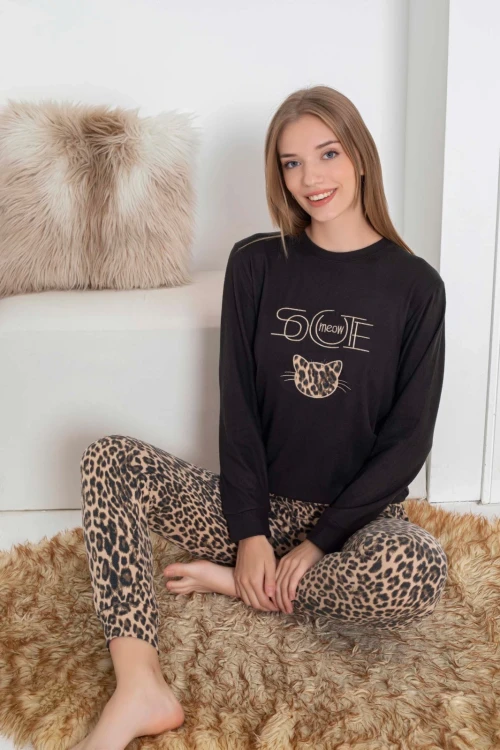 Desenli Kadın Pijama Takımı 2091