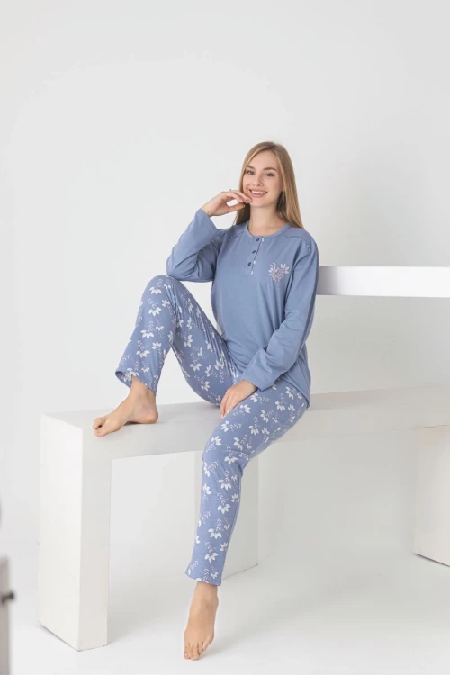 Desenli Kadın Pijama Takımı 3101