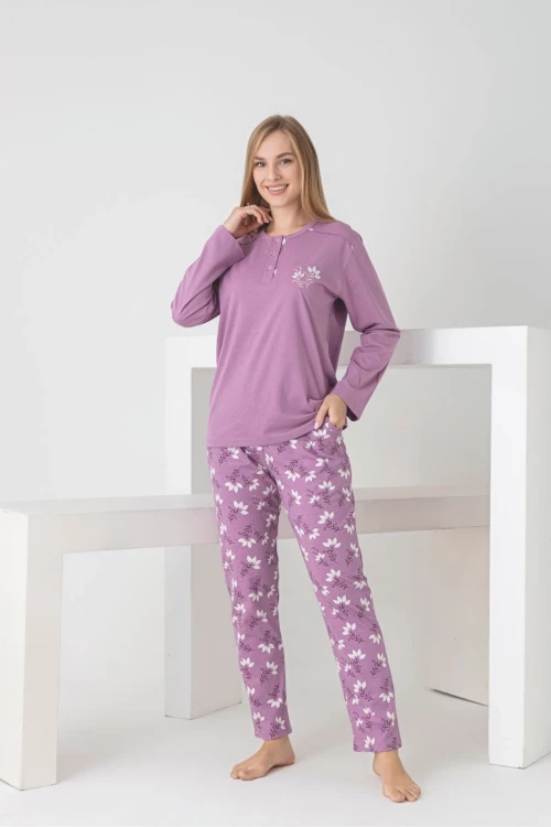 Desenli Kadın Pijama Takımı 3101