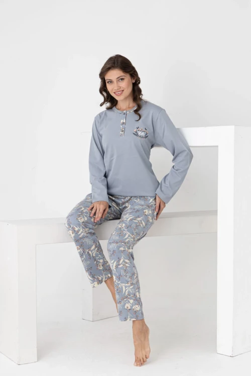 Desenli Kadın Pijama Takımı 3102