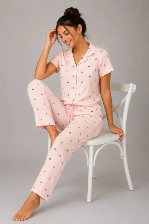 Desenli Kadın Pijama Takımı 9930