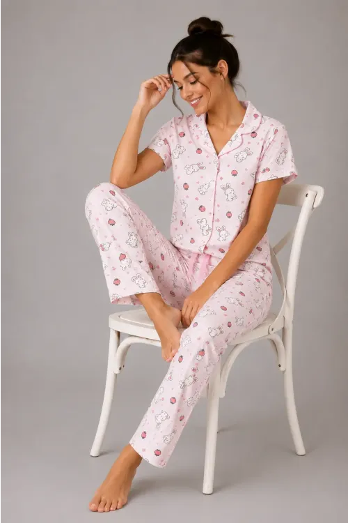 Desenli Kadın Pijama Takımı 9930