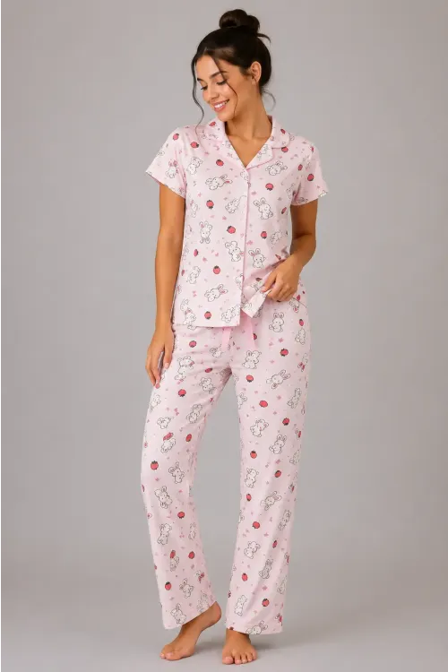 Desenli Kadın Pijama Takımı 9930