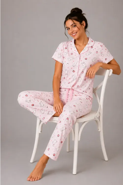 Desenli Kadın Pijama Takımı 9930