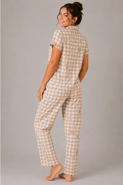 Desenli Kadın Pijama Takımı 9930