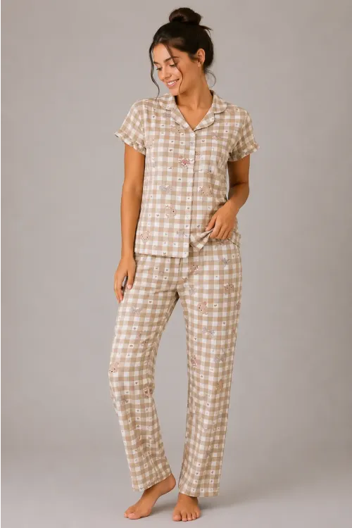 Desenli Kadın Pijama Takımı 9930