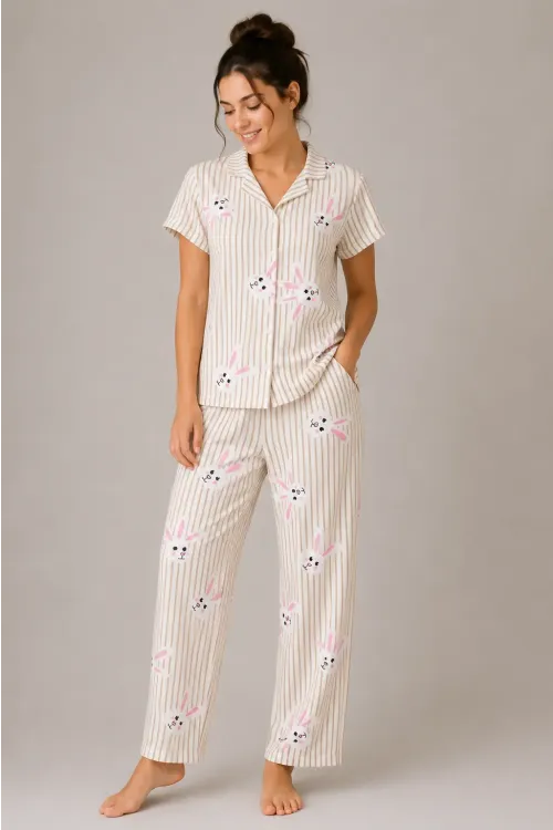 Desenli Kadın Pijama Takımı 9930