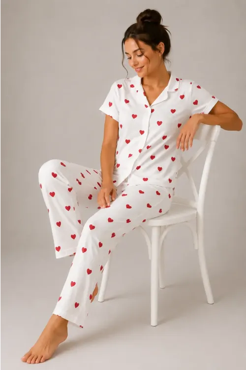 Desenli Kadın Pijama Takımı 9930
