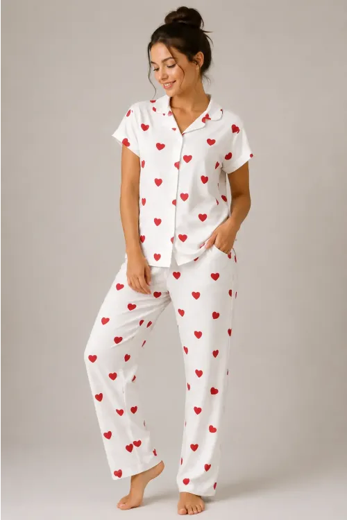 Desenli Kadın Pijama Takımı 9930