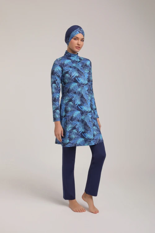 Desenli Kadın Tesettür Mayo Takımı 5260