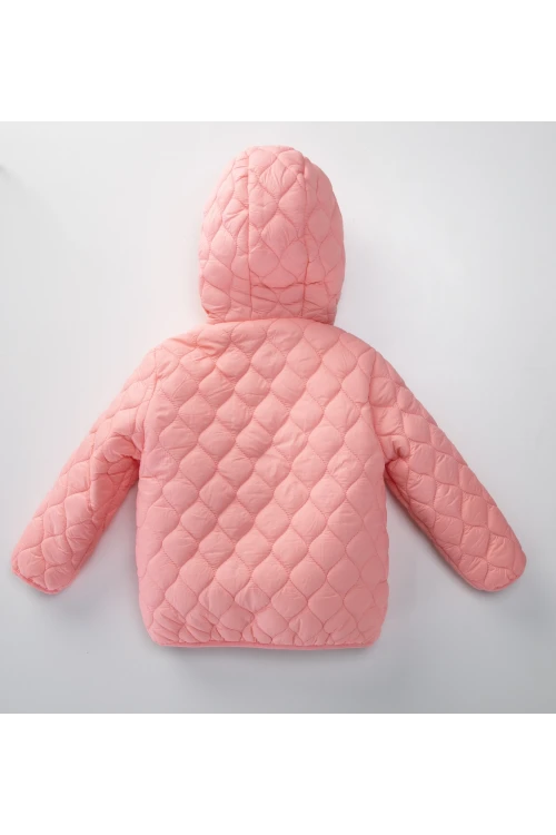 Desenli Kapşonlu Kız Çocuk Mont 50142