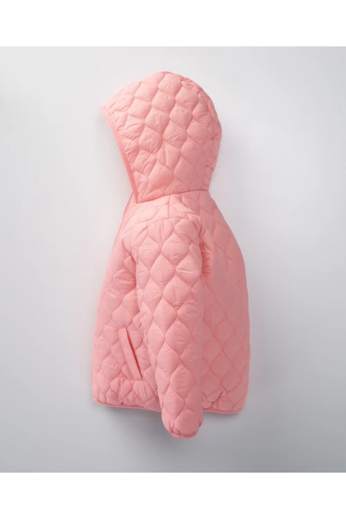 Desenli Kapşonlu Kız Çocuk Mont 50142