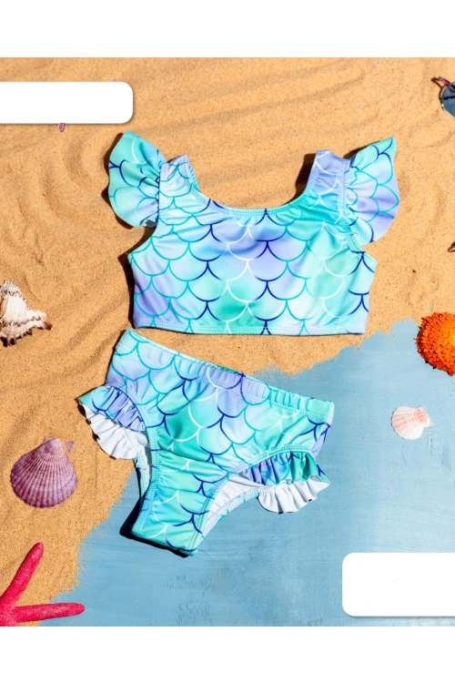 Desenli Kız Çocuk Bikini 5302