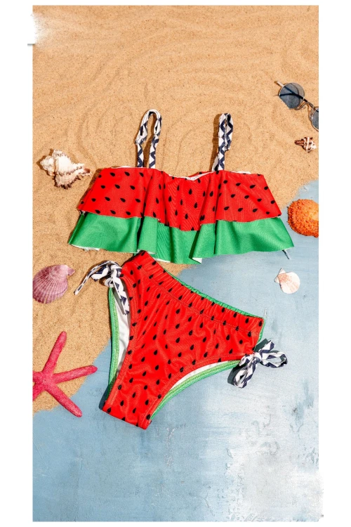 Desenli Kız Çocuk Bikini 5601
