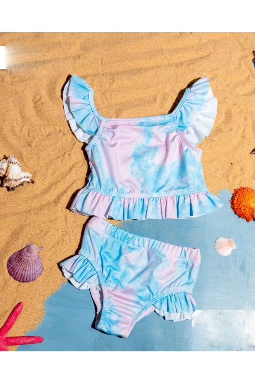 Desenli Kız Çocuk Bikini 6001