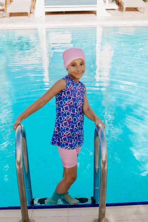 Desenli Kız Çocuk Mayo 3954