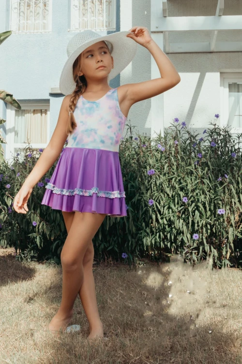 Desenli Kız Çocuk Mayo 4101