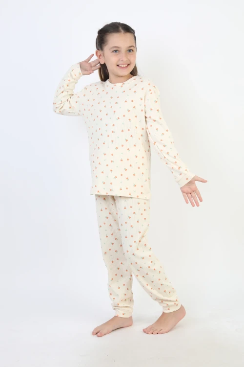 Desenli Kız Çocuk Pijama Takımı 51240