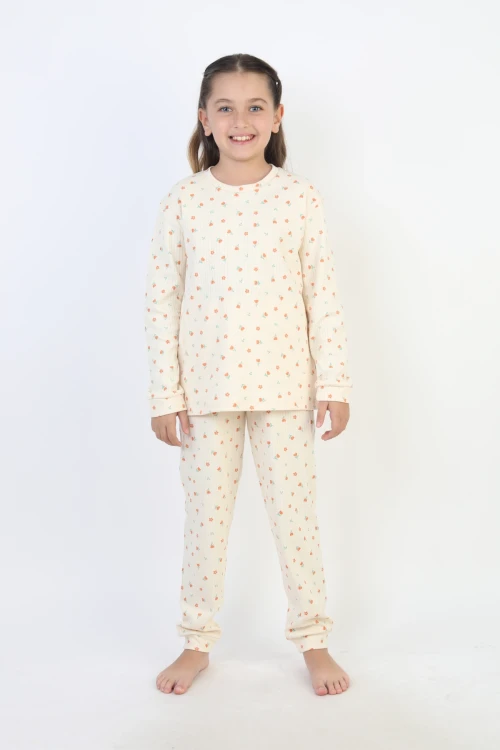 Desenli Kız Çocuk Pijama Takımı 51240