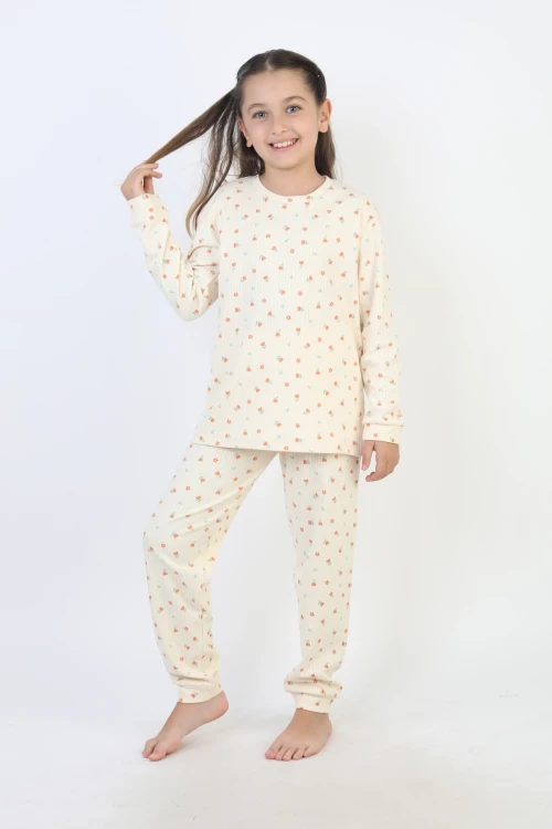 Desenli Kız Çocuk Pijama Takımı 51240
