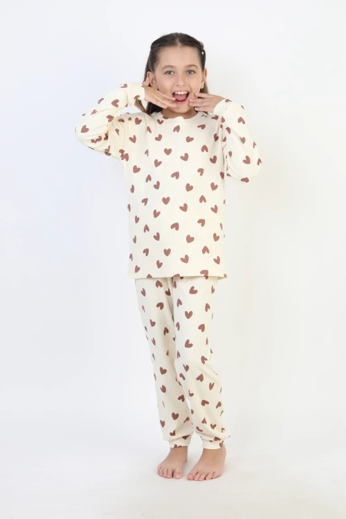 Desenli Kız Çocuk Pijama Takımı 51240