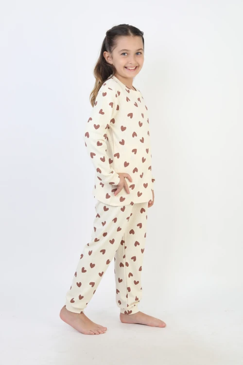 Desenli Kız Çocuk Pijama Takımı 51240
