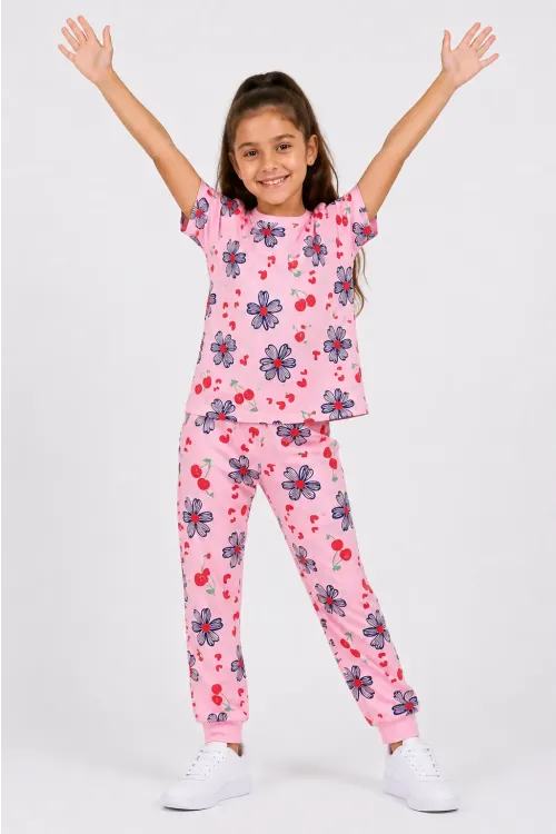Desenli Kız Çocuk Pijama Takımı 91201