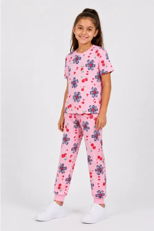 Desenli Kız Çocuk Pijama Takımı 91201