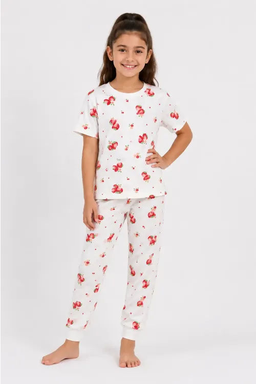 Desenli Kız Çocuk Pijama Takımı 91201