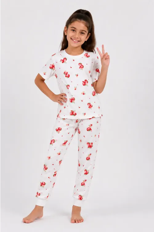 Desenli Kız Çocuk Pijama Takımı 91201