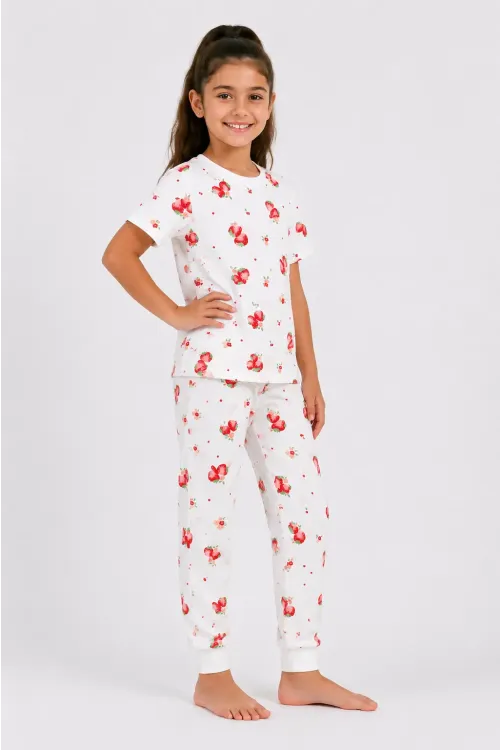 Desenli Kız Çocuk Pijama Takımı 91201