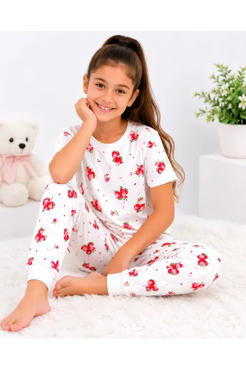 Desenli Kız Çocuk Pijama Takımı 91201