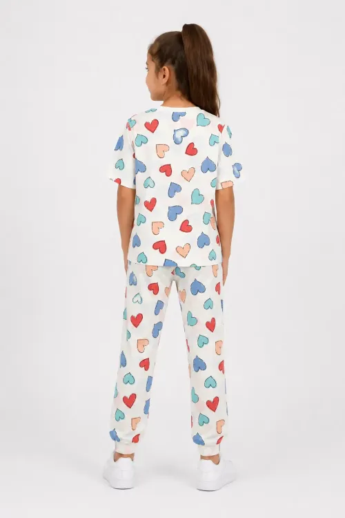 Desenli Kız Çocuk Pijama Takımı 91201