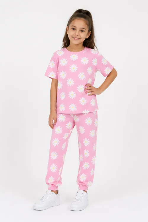 Desenli Kız Çocuk Pijama Takımı 91201