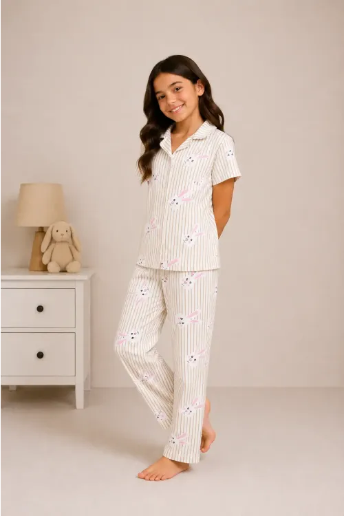 Desenli Kız Çocuk Pijama Takımı 9927