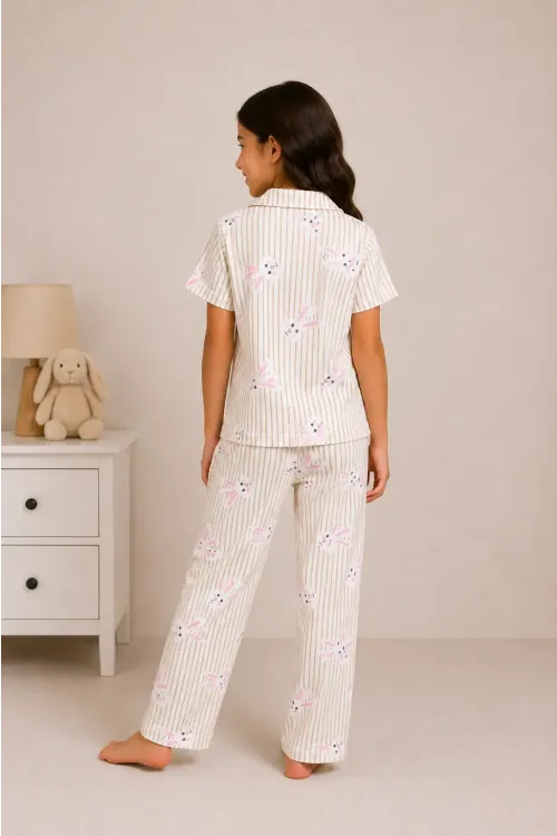 Desenli Kız Çocuk Pijama Takımı 9927