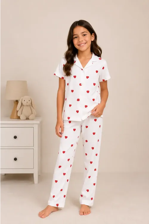 Desenli Kız Çocuk Pijama Takımı 9928