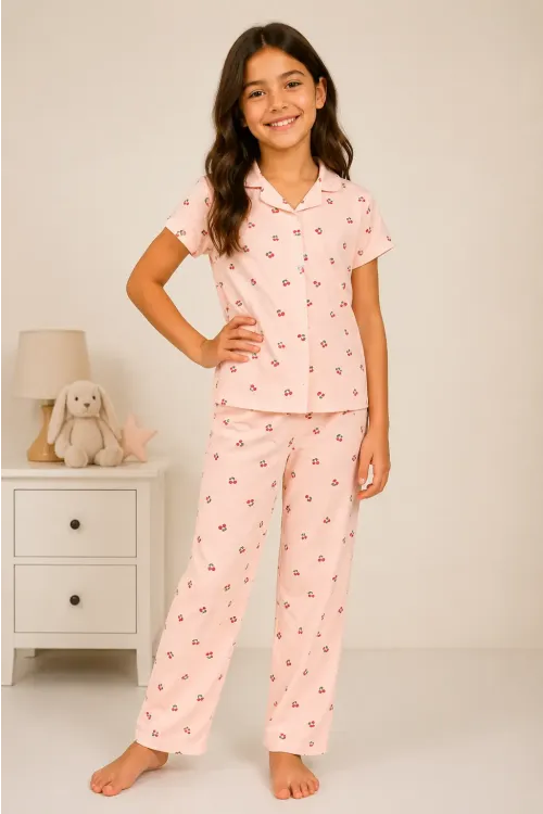 Desenli Kız Çocuk Pijama Takımı 9929