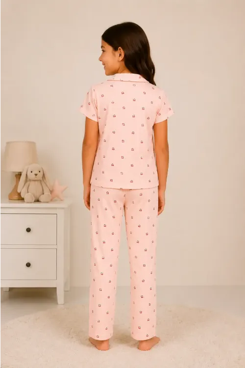 Desenli Kız Çocuk Pijama Takımı 9929