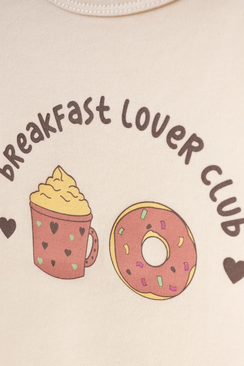 Donut Baskılı Uzun Kol Pijama Takımı 74168